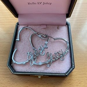 Juicy Couture silver heart earrings